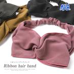 ヘアバンド ターバン ヘアターバン レディース リボントップ フリース リボン 秋冬 リボンターバン リボンヘアバンド ヘア モチーフ ビッグリボン