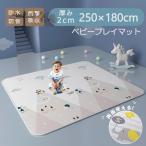 ベビーマット プレイマット 180×250cm 厚手 2cm やわらかクッションマット ロールマット XPE素材 防水 防音 抗菌 床暖房対応 防炎