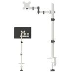 Bracwiser PC монитор arm белый белый одиночный жидкокристаллический дисплей подставка дисплей arm монитор arm белый цвет 4 ось горизонтальный 