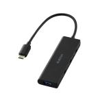 エレコム USBハブ USB-C接続 USB3.2(Gen1) 5Gbps 4ポート バスパワー 15cm ケーブル 小型・軽量設計 ブラック