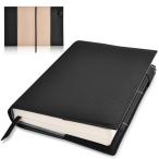 ショッピングブックカバー Tonriga ブックカバー A5 防水レザー 手帳カバー A5判 しおり付き a5 ノートカバー 文芸書 参考書 専門書 ペンクリップ付き ブ