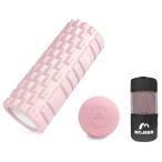 MOJEER フォームローラー 筋膜リリース 2個セット マッサージボール ストレッチ ポール エクササイズポール YJZ33AMQ (ピンク)