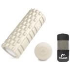 MOJEER フォームローラー 筋膜リリース 2個セット マッサージボール ストレッチ ポール エクササイズポール YJZ33AMQ (ベージュ