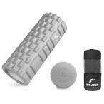 MOJEER フォームローラー 筋膜リリース 2個セット マッサージボール ストレッチ ポール エクササイズポール YJZ33AMQ (グレー)