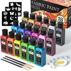 Shuttle Art 布用絵の具 メタリックカラー 18色セット 60ml 布絵の具 布描き絵の具 ウォッシャブル 洗っても落ちない ファブリ