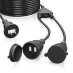 延長コード 15m HITRENDS 分配コード 15m 2分配 防雨型 防水 コードリール 15m 電源タップ 15m 電源コード 15m 電
