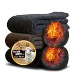 ショッピング靴下 メンズ [Lavento] 極厚ウール裏パイル 靴下 メンズ ソックス 冬 厚手 極暖38℃恒温・360°蓄熱 暖かい靴下 防寒靴下 ウールソックス 抗