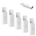 Micro USB to Lightning変換アダプタ 延長コネクタ 5個入 急速充電とデータ伝送 ライトニング マイクロUSB ミニサイズ