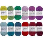 ショッピング毛糸 QKHEE コットンヤーン 合太 中細 毛糸 12色セット1玉約50g180m かぎ針編み 編み物 編み糸 織り糸 ぬいぐるみ用糸 (幻彩)