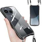 AQUOS sense9 SH-53E ケース クリア ショルダー ストラップ付き アクオス センス9 SHG14 カバー 肩掛け 縄掛け 斜め