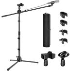 ショッピングカラオケ EmJTao マイクスタンド 折りたたみ式マイクスタンドブーム 180°調整 演奏 会議 スピーチ 講習 ライブスピーチ 忘年会 カラオケ 録音