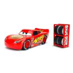 Lightning McQueen with Tire Rack Pixar Disney Cars 1/24 JADA 全国送料無料 カーズ マックイーン タイヤ ミニカー ジャダ プレゼント インテリア 映画