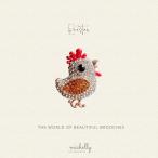  брошь .... Kirakira стразы животное курица птица аксессуары женский Gold красный orange 