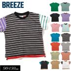 ショッピング半袖 2025夏 BREEZE ブリーズ WEB限定無地 ボーダー 半袖Tシャツ 男の子 女の子  キッズ ベビー  プチプラ トップス 2025夏