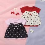 子供服 apres les cours アプレレクール WEB限定 ディズニー キャラクター ミニー リボンペプラム トップス 女の子  キッズ ベビー 半袖 Tシャツ