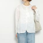 ショッピングprit prit プリット フレンチリネンバンドカラーワイドシャツ P81543