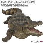 置物 動物 威嚇するワニ 高さ18.5cm woobia おしゃれ 大きい 玄関インテリア 庭 ガーデン かわいいオブジェ 北欧 リアル 大型 面白い ウービア