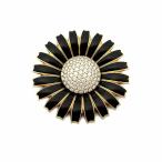 【緑屋質屋】ジョージ ジェンセン デイジー(DAISY) ダイヤ ブローチ & ペンダントヘッド K18YG/エナメル【中古】