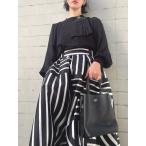 miele grande ミエーレ グランデ 袖シフォン 後ろジップ ニット おしゃれ かわいい トップス ニットトップス きれいめ 個性的 春 夏 秋 30代 40代 50代