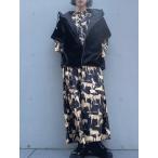 miele grande ミエーレグランデ 馬柄 ティアード ワンピース レディース 長袖 女性 大人 おしゃれ ロング マキシ 個性的 秋 冬 30代 40代 50代