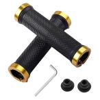 自転車 グリップ 滑り止めゴム製 ハンドルグリップ 内径22mm 左右セット 六角レンチ付き 疲労軽減 滑り止め 握りやすい MTB BMX マ