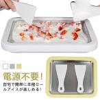ショッピングアイスクリームメーカー アイスクリームメーカー かき氷機 アイスメーカー 電気不要 手作り ジェラート 2本ヘラ付 シャーベットメーカー アイスプレート アイスメーカー ホー