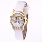 Yahoo! Yahoo!ショッピング(ヤフー ショッピング)腕時計 うで時計 時計 猫 ネコ ねこ キャット レトロ デザイン 可愛い かわいい おしゃれ オシャレ お洒落 立体 メガネ 眼鏡 めがね ラインス