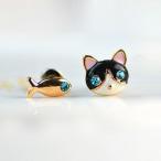 Yahoo! Yahoo!ショッピング(ヤフー ショッピング)ピアス レディース ファッションアクセサリー アシンメトリー 小魚 子猫 ビジュー かわいい 可愛い ギフト プレゼント 記念日
