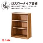 本棚 大容量 スリム ロータイプ カウンター下 幅60 書棚 頑丈 1cmピッチ おしゃれ 木製 リビング 収納 図鑑 絵本 コミック 爆買