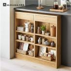 ショッピングキッチンラック キッチンラック カウンター下収納 薄型 奥行15.5 幅90cm 高さ87cm キッチン リビング 廊下 オープン ラック 食器 文庫本 コミック 収納 mihama