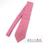 質屋 SalvatoreFerragamo フェラガモ ネクタイ 総柄 ピンク シルク100 メンズ 服飾小物 21k366-6 みいち質店