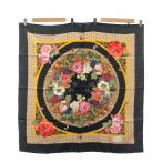  ломбард GUCCI Gucci шарф шелк 100% цветочный принт корзина рисунок черный аксессуары ok1271... ломбард 
