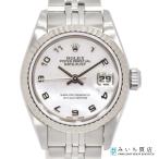 質屋 稼働 腕時計 ROLEX ロレックス OYSTER PERPETUAL DATEJUST 79174 F番 AT デイト シェル文字盤 ホワイトゴールド H17390 みいち質店