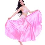  танцевальный костюм распростроняться юбка [ бледно-розовый ] атлас юбка pechi пальто тоже длинная юбка Flare cy134-pa