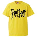 おもしろTシャツ 眠れない夜があるのだから、起きれない朝も許してほしい ギフト プレゼント 面白 メンズ 半袖 無地 漢字 雑貨 名言 パロディ 文字