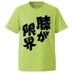 おもしろTシャツ 膝が限界 ギフト プレゼント 面白 メンズ 半袖 無地 漢字 雑貨 名言 パロディ 文字