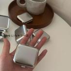 携帯灰皿 喫煙所 無地 角型 銀色 シンプル おしゃれ 持ち運びに便利な携帯灰皿 ステンレス おしゃれな持ち歩き灰皿 携帯灰皿 シルバー 携帯吸殻入