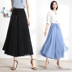 女性タックパンツハイウエストシフォ...