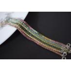 ★新品★ 93-8 上品 シルバー 2.5mm 丸 天然 トルマリン ブレスレット 黄色 茶色 ピンク ブルー パライバ 電気石 ブレスレット お正月