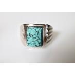 68 上品 天然 トルコ石 メンズ リング 四角 長方形 青緑 ターコイズ 指輪 メンズ 母の日 誕 ...