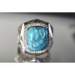95 特売 天然 トルコ石 メンズ リング 四角 長方形 青 ターコイズ 指輪 メンズ 母の日 誕生 ...