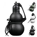 ショッピング保冷 保温ボトル 580ml ひょうたんデザイン 6層断熱 保冷保温 携帯便利 316ステンレス ブラック/ホワイト/グリーン 職場 アウトドア スポーツ用 (ブラック)