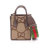 ショッピングＧＧキャンバス グッチ ジャンボGG ブランドオフ GUCCI キャンバス トートバッグ キャンバス/レザー 中古 レディース