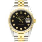 ロレックス デイトジャスト 10Pダイヤ W番 ブランドオフ ROLEX K18(イエローゴールド) 腕時計 K18/SS 中古 メンズ