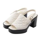 シャネル マトラッセ ココマーク ブランドオフ CHANEL レザー サンダル 中古 レディース