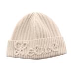 ロエベ ロゴ ニット帽 ブランドオフ LOEWE ウール ニットキャップ 中古 レディース