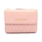 ミュウ ミュウ MATELASSE マテラッセ ブランドオフ Miu Miu レザー 二つ折り財布 レザー 中古 レディース