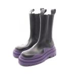 ボッテガヴェネタ TIRE BOOTS タイヤ チェルシーブーツ ブランドオフ BOTTEGA VENETA レザー ブーツ 中古 レディース