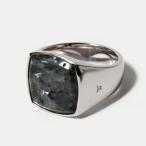 トムウッド TOM WOOD メンズ MENS リング 指輪 CUSHION LARVIKITE RING STERLING SILVER R74HPNW01S925 0510CP