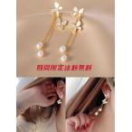 Yahoo! Yahoo!ショッピング(ヤフー ショッピング)おしゃれ　淡水真珠ピアス　揺れるレディースパールピアス　ロングチェーン